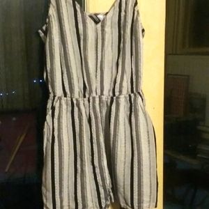 Black n white stripe romper